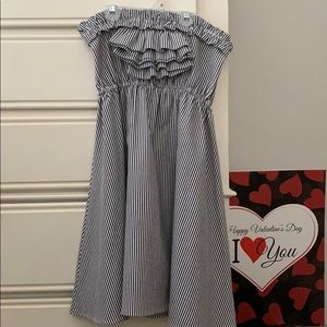 Judith March seersucker strapless dress